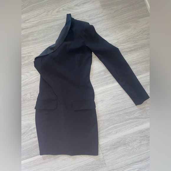 Zara black one shoulder blazer mini dress - Picture 5 of 5